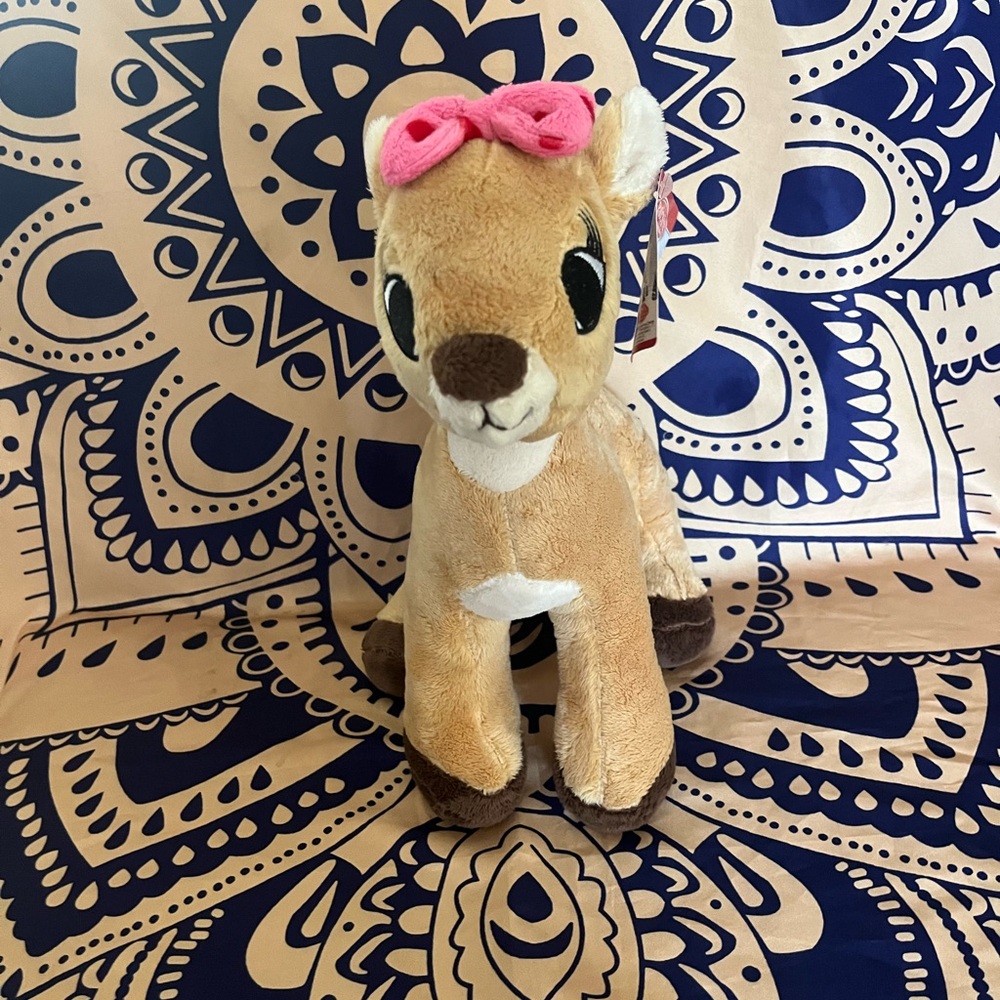 Charming Clarice the ReinDeer Plush with Pink Bow